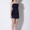 BLUE TEXTURED VELVET DRESS3